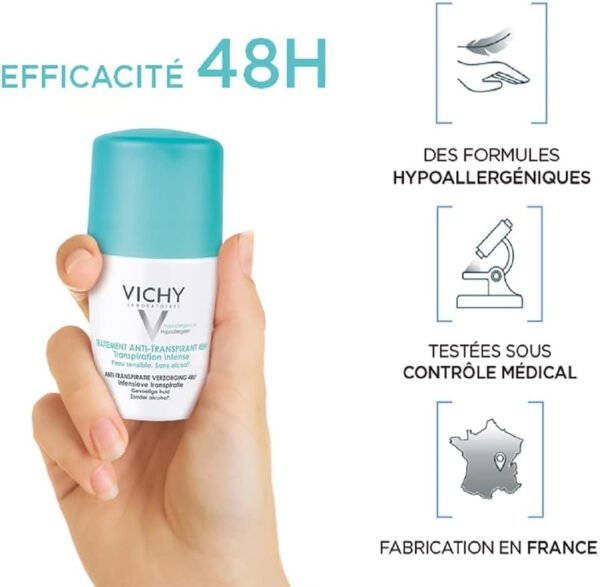 Vichy Deodorant Roll On Intensive Tranpiration 50ml - Image 3