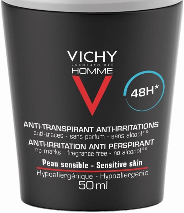 Vichy - Homme Deodorant Roll-On Sensitive Skin 48h 50 ml - Image 2