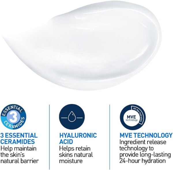 CeraVe Moisturising Cream for Dry to Very Dry Skin 177 ml with Hyaluronic Acid & 3 Essential Ceramides - Image 3