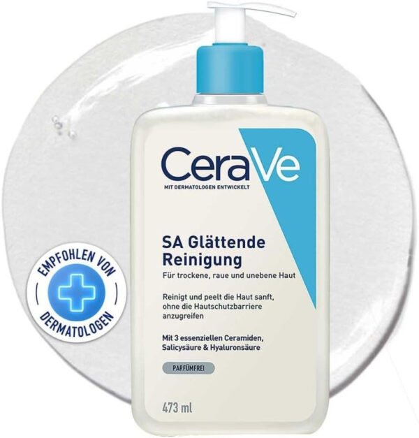 CeraVe SA Cleanser Salicylic Acid Face Wash with Hyaluronic Acid, Niacinamide & Ceramides BHA Exfoliant| 8Oz, 236 ML - Image 2