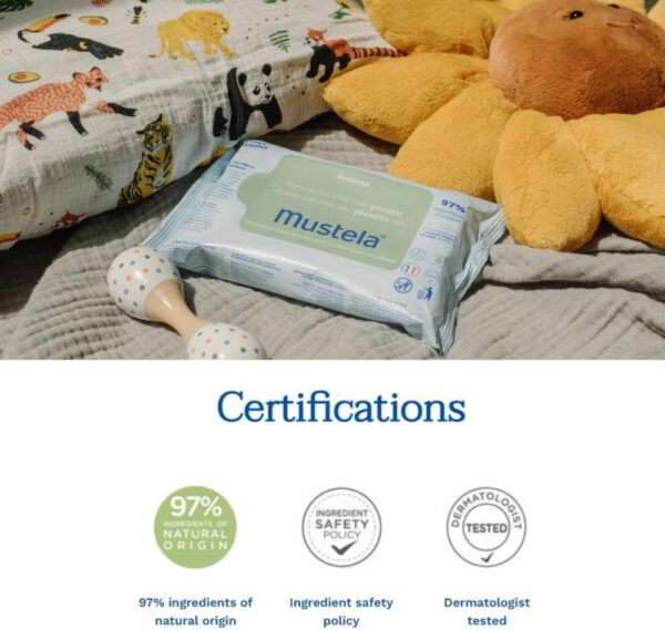 Mustela Baby Cleansing Wipes with Natural Avocado - For Face, Body & Diaper Area - Made with Compostable & Plastic Free Fibers - - Image 10