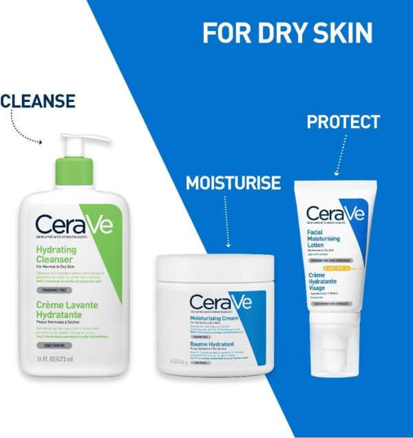CeraVe Hydrating Cleanser | Face and Body Wash for Normal to Dry skin with Hyaluronic Acid and Ceramides | Fragrance Free Paraben Free |16Oz, (Pack of 1), 473 ML - Image 7