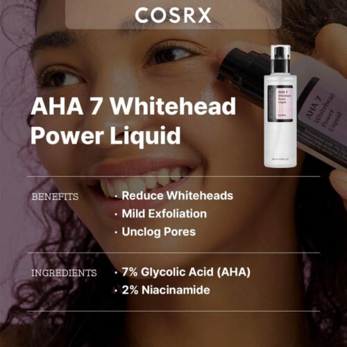 COSRX AHA 7 Whitehead Power Liquid, 3.38 fl.oz / 100ml, Whitehead Remover, Glycolic Acid 7%, AHA Exfoliant, Pore Minimizer, - Image 9