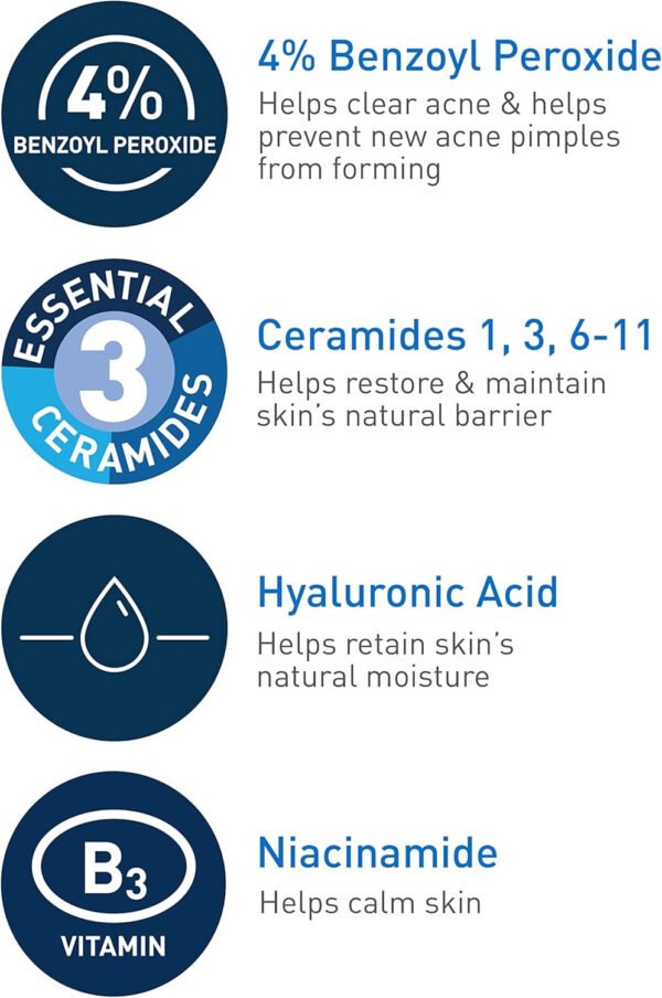 CeraVe Acne Foaming Cream Cleanser, 5 Fl Oz (Pack of 1), Packaging may Vary - Image 4