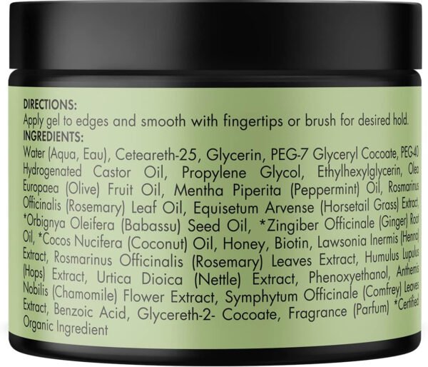 Mielle Organics Rosemary Mint Strengthening Edge Gel For Sleeking And Taming Hair, 57 g, White - Image 2