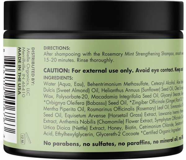 Mielle Organics Rosemary Mint Strengthening Edge Gel For Sleeking And Taming Hair, 57 g, White - Image 8