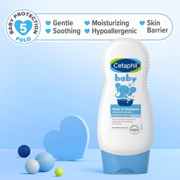 Cetaphil Baby Wash and Shampoo, Moisturizer gentle Cleanser, Foaming Wash with Organic Calendula, Unscented, 400ml - Image 28