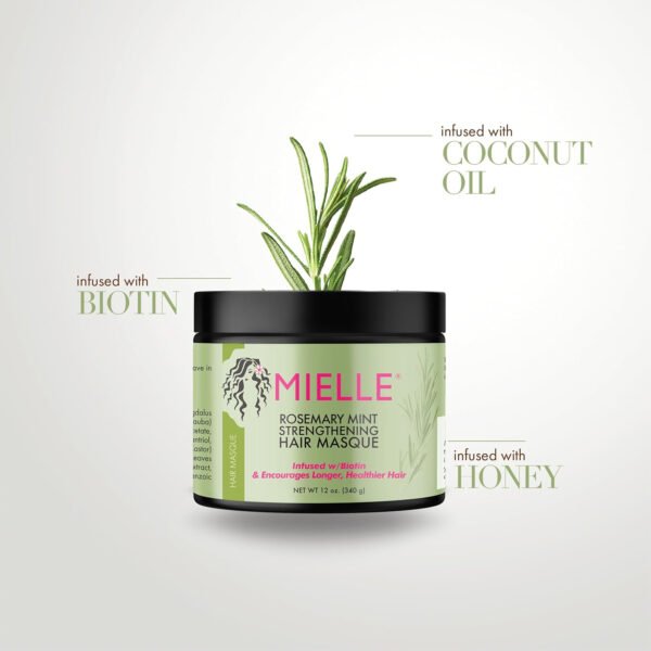 Mielle Organics Rosemary Mint Strengthening Edge Gel For Sleeking And Taming Hair, 57 g, White - Image 9