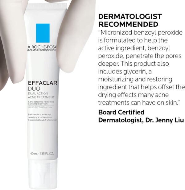 La Roche-Posay Effaclar Duo Dual Action Acne Spot Treatment Cream with Benzoyl Peroxide Acne Treatment, Blemish Cream for Acne - Image 7