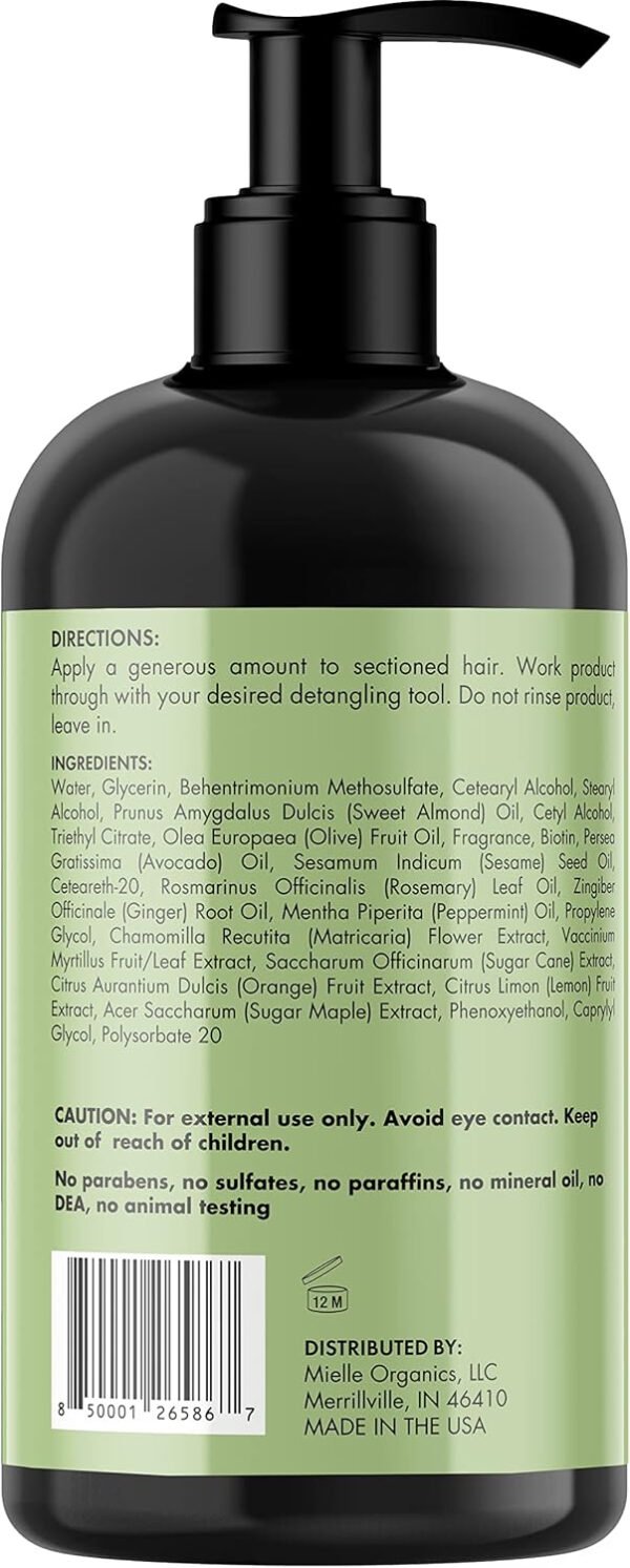 Mielle Organics Rosemary Mint Strengthening Leave-In Conditioner, Supports Hair Strength, Smooth Conditioner-Dry  Hair, 355 ML - Image 2