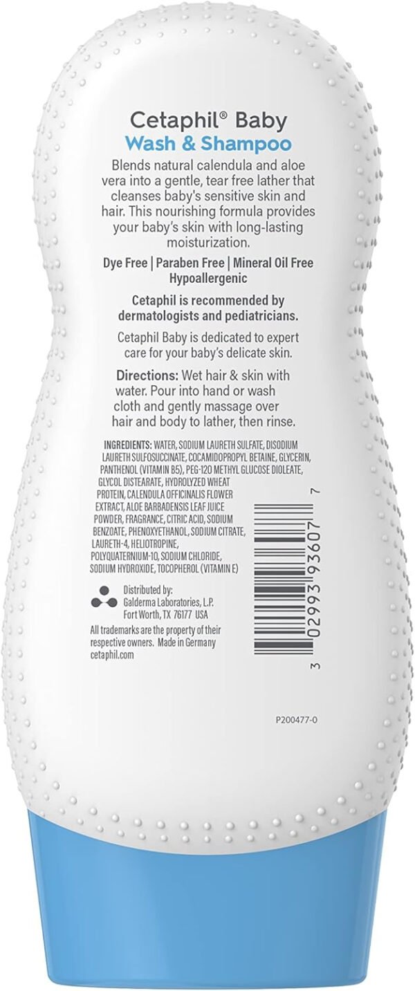 Cetaphil Baby Wash and Shampoo, Moisturizer gentle Cleanser, Foaming Wash with Organic Calendula, Unscented, 400ml - Image 25
