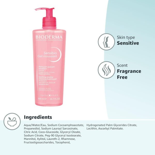 BioDerma Sensibio Soothing Micellar Cleansing Foaming Gel For Sensitive Skin, 100 ml - Image 16