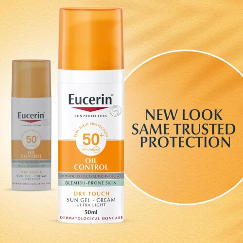 Eucerin Face Sunscreen Oil Control Gel-Cream Dry Touch, High UVA/UVB, SPF 50+, Light Texture Sun Protection, Suitable Under - Image 4
