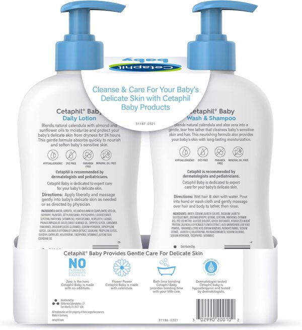 Cetaphil Baby Wash and Shampoo, Moisturizer gentle Cleanser, Foaming Wash with Organic Calendula, Unscented, 400ml - Image 23