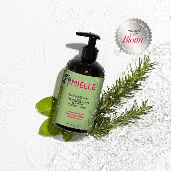 Mielle Organics Rosemary Mint Strengthening Leave-In Conditioner, Supports Hair Strength, Smooth Conditioner-Dry  Hair, 355 ML - Image 6
