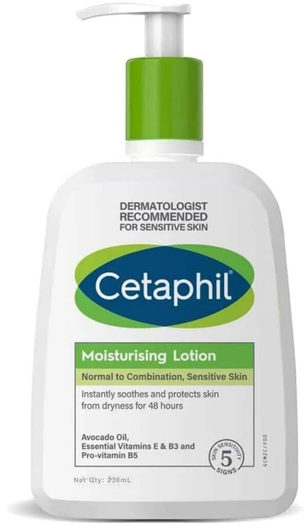 Cetaphil Moisturizing Lotion, Face & Body Moisturizer for Men & Women, Normal to Dry Sensitive Skin, Unscented, 236 ML