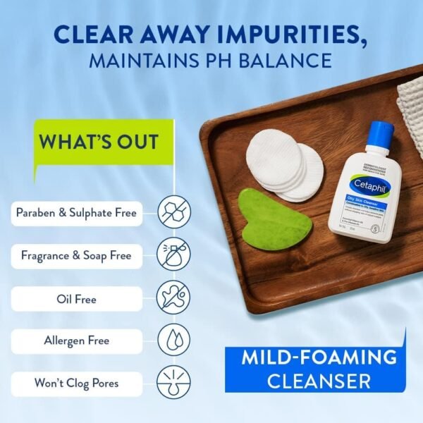 Cetaphil Oily Skin Cleanser, Face & Body Wash for Men & Women, Combination to Oily and Sensitive Skin, Unscented, 236 ML - Image 4