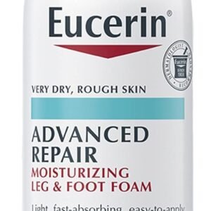 Eucerin Advanced Repair Moisturizing Leg and Foot Foam, Unscented Leg and Foot Moisturizer for Very Dry, Rough Skin, 5 Oz Can
