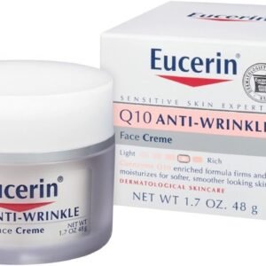 Eucerin Q10 Anti-Wrinkle Face Cream, Unscented Face Cream for Sensitive Skin, 1.7 Oz Jar