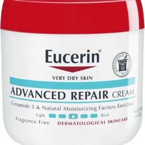 Eucerin Advanced Repair Body Cream, Fragrance Free Body Cream for Dry Skin, 16 Oz Jar, 454 gm