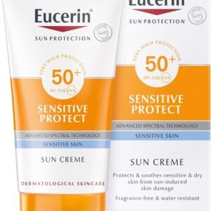 Eucerin Sun Sensitive Protect Facial Sunscreen, High UVA/UVB Protection, SPF 50+, Water-Resistant, Fragrance-Free, Sun