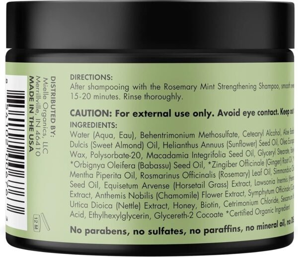 Rosemary Mint Strengthening Hair Mask 340g - Image 7