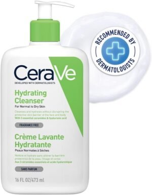 CeraVe Hydrating Cleanser | Face and Body Wash for Normal to Dry skin with Hyaluronic Acid and Ceramides | Fragrance Free Paraben Free |16Oz, (Pack of 1), 473 ML