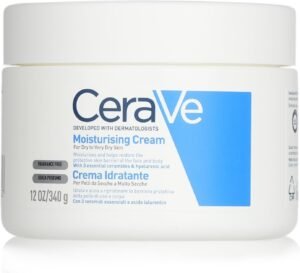 CeraVe Moisturizing Cream | 48H Body and Face Moisturizer for Dry to Very Dry Skin with Hyaluronic Acid and Ceramides | Fragrance Free | 12Oz, 340 g