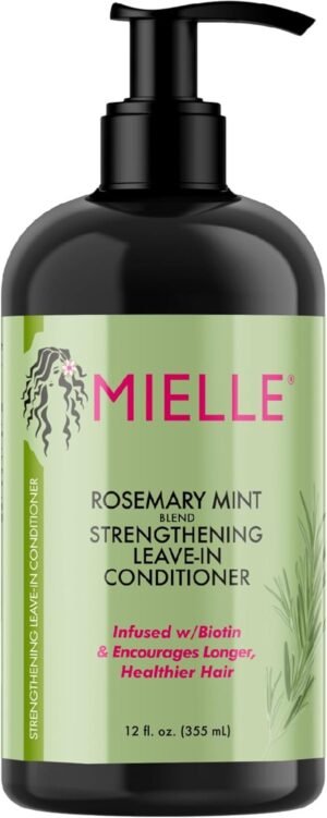 Mielle Organics Rosemary Mint Strengthening Leave-In Conditioner, Supports Hair Strength, Smooth Conditioner-Dry  Hair, 355 ML