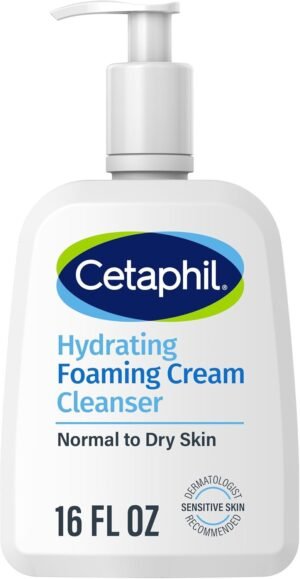 Cetaphil Cream to Foam Face Wash, Hydrating Foaming Cream Cleanser, 8 oz, For Normal to Dry, Sensitive Skin, with Soothing